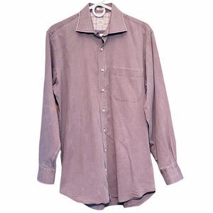 Peter Millar Gray Faded Wash 100% Cotton Button Front Shirt Size Medium